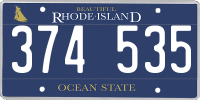 RI license plate 374535