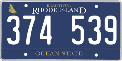 RI license plate 374539