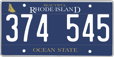 RI license plate 374545