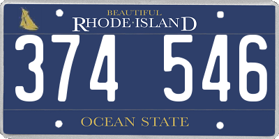 RI license plate 374546