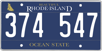 RI license plate 374547