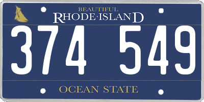 RI license plate 374549