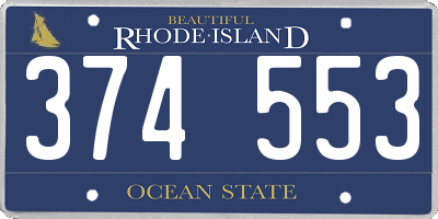 RI license plate 374553