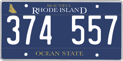 RI license plate 374557