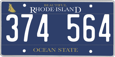RI license plate 374564
