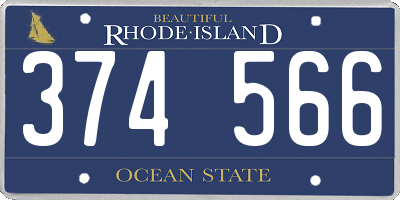 RI license plate 374566