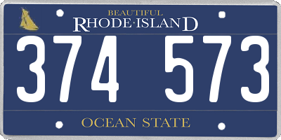 RI license plate 374573