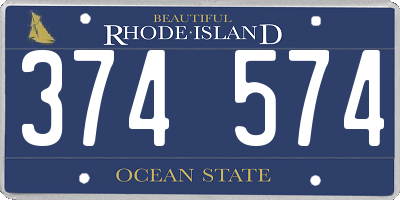 RI license plate 374574