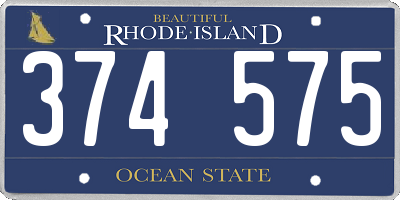 RI license plate 374575