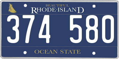 RI license plate 374580
