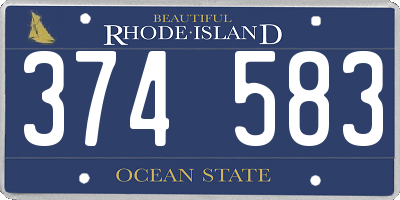 RI license plate 374583