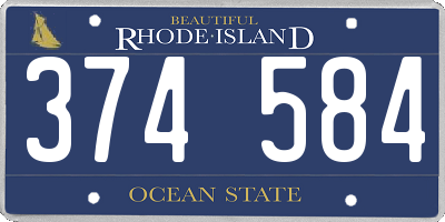 RI license plate 374584