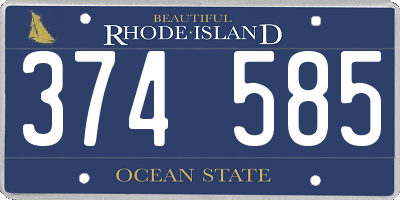 RI license plate 374585