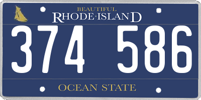 RI license plate 374586