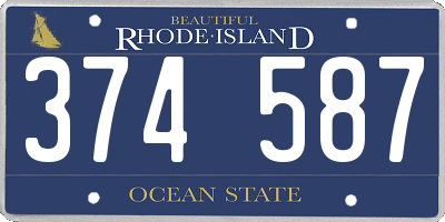 RI license plate 374587