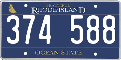 RI license plate 374588