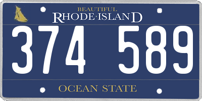 RI license plate 374589