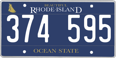 RI license plate 374595