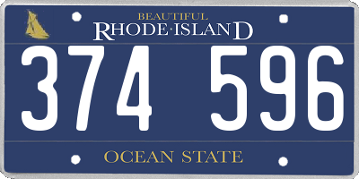 RI license plate 374596