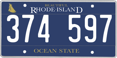 RI license plate 374597