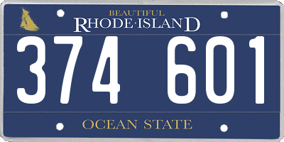 RI license plate 374601