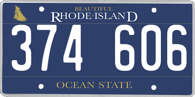 RI license plate 374606
