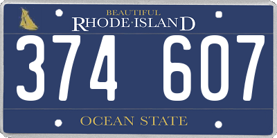 RI license plate 374607