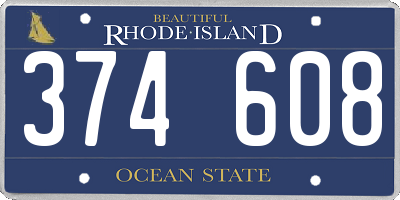 RI license plate 374608