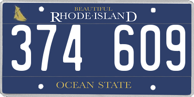 RI license plate 374609