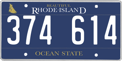 RI license plate 374614