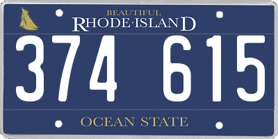 RI license plate 374615