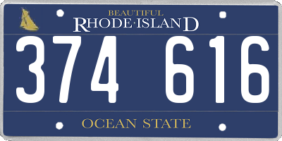 RI license plate 374616