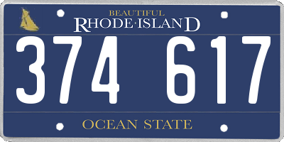 RI license plate 374617