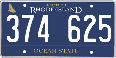 RI license plate 374625