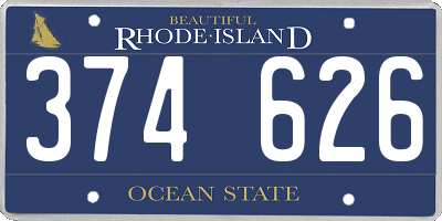 RI license plate 374626