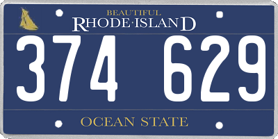 RI license plate 374629