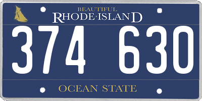 RI license plate 374630