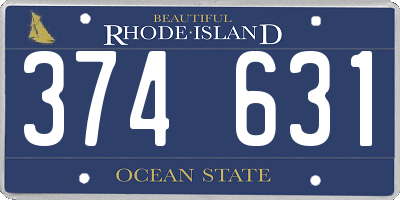 RI license plate 374631
