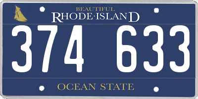 RI license plate 374633