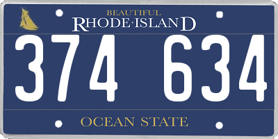 RI license plate 374634