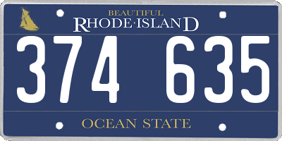 RI license plate 374635