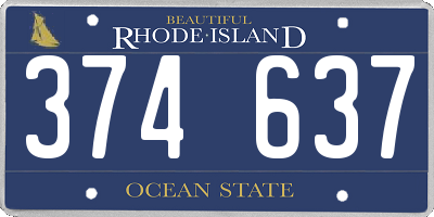 RI license plate 374637