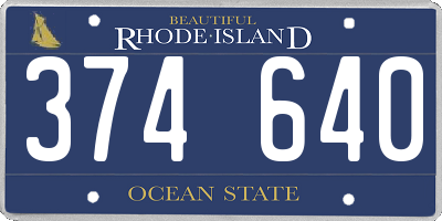 RI license plate 374640