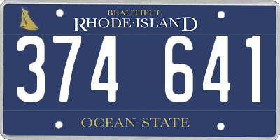 RI license plate 374641