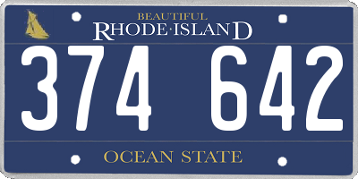 RI license plate 374642
