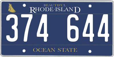 RI license plate 374644