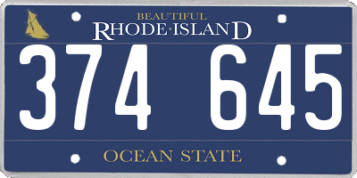 RI license plate 374645