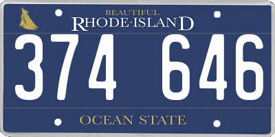 RI license plate 374646