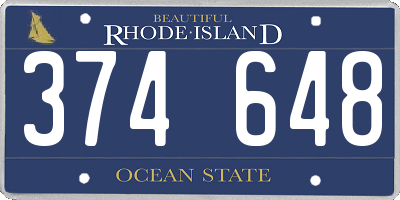 RI license plate 374648
