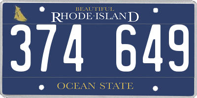 RI license plate 374649